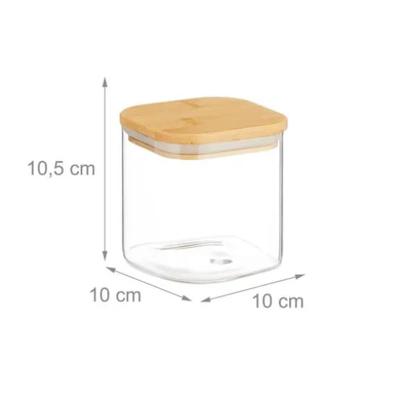 Förvaringsburkset, 10,5x10x10 cm, Transparent