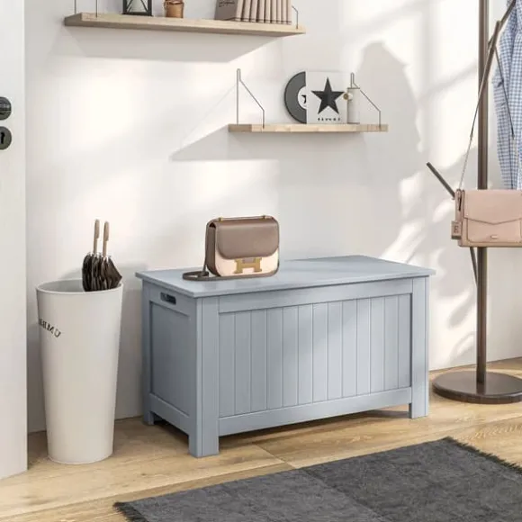 Förvaringskista - Förvaringslåda med lock - 81×40×46 cm - För sovrum - För småsaker - Ljusgrå