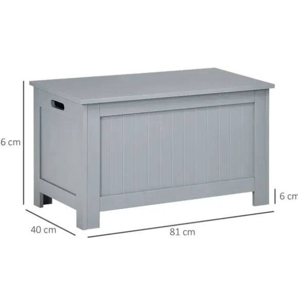 Förvaringskista - Förvaringslåda med lock - 81×40×46 cm - För sovrum - För småsaker - Ljusgrå