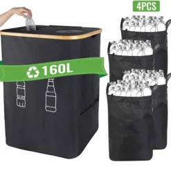 Förvaringskorg, Stor Kapacitet, Anti-Lukt Design,svart