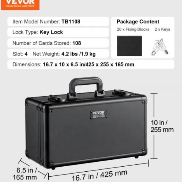 Förvaringslåda för graderade kort, 4 fack, 42.5x25.5x16.5 cm, Förvaring