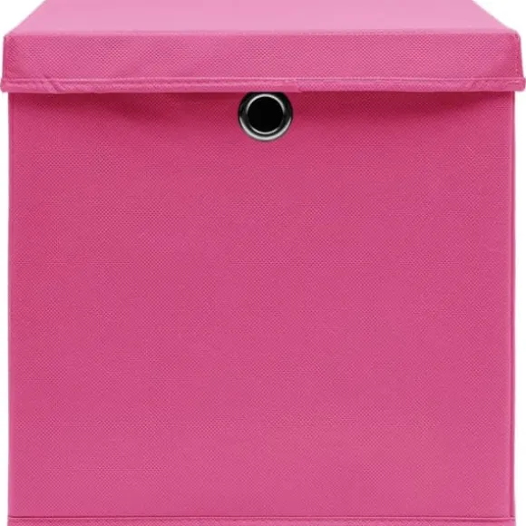 Förvaringslådor - Living Förvaringslådor med lock 4 st rosa 32x32x32 cm tyg