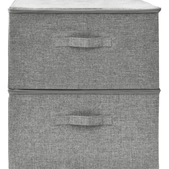 Förvaringslådor - Living Förvaringslåda 2 st tyg 43x34x23 cm grå