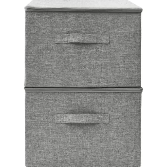 Förvaringslådor - Living Förvaringslåda 2 st tyg 43x34x23 cm grå