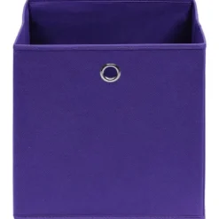 Förvaringslådor 4 st lila 32x32x32 cm tyg - Förvaringslåda - Förvaringslådor - Home & Living