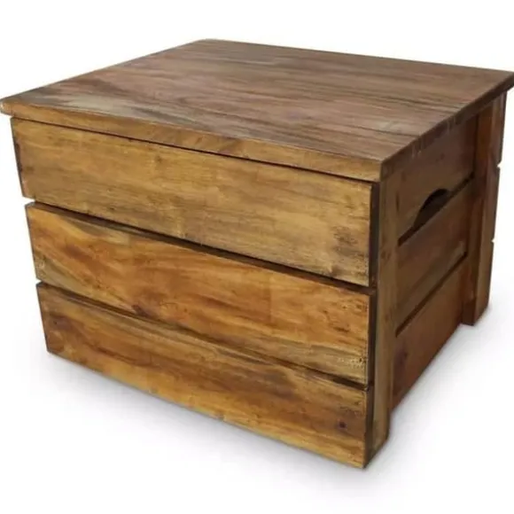 Förvaringslådor - vidaXL - 2 st - Återvunnet trä - Antik stil - Brun