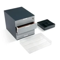 Förvaringsmodul - Slitstark - Antracitgrå - 4 lådor - Kaffeplats - Robust design