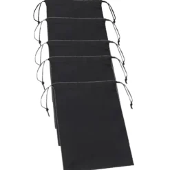 Förvaringspåsar med dragsko 5-pack 15×20 cm Svart