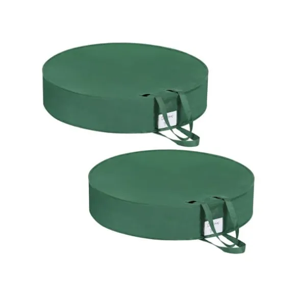 Förvaringspåsar set om 2 med handtag gröna