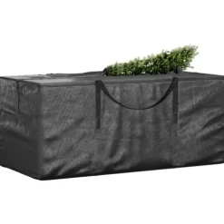 Förvaringsväska för julgran svart 150x75x75 cm polyeten