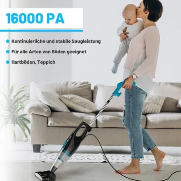 Fuleadture R3S Blue 2-i-1 Sladdad Stavdammsugare med HEPA-Filter för Handhållen och Golvrengöring