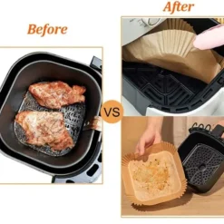 Fyrkantiga Air Fryer Papper 100-pack – 17cm Engångspapper för Luftfritös