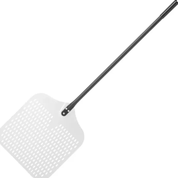 Fyrkantig aluminiumbricka spade, perforerad, 405 x 1320 mm - Hendi 617144