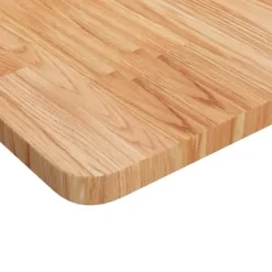 Fyrkantig bordsskiva i massivt ekträ - Hållbar & lättskött | Färg: Ljusbrun | Storlek: 70x70x2,5 cm
