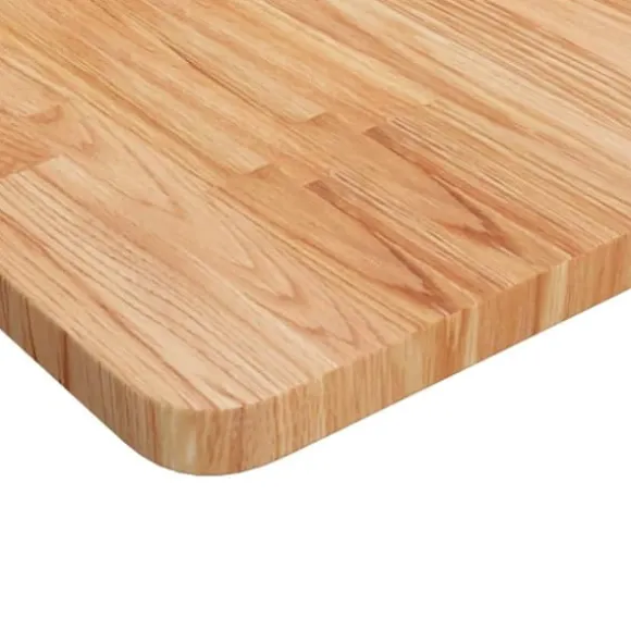 Fyrkantig bordsskiva i massivt ekträ - Hållbar & lättskött | Färg: Ljusbrun | Storlek: 70x70x2,5 cm