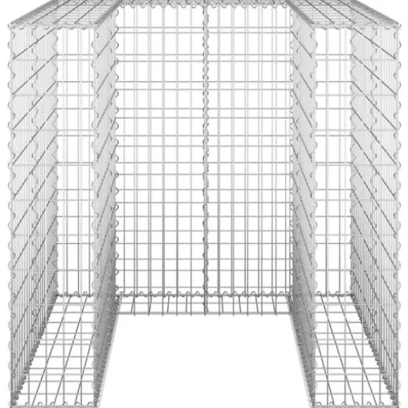 Gabionmur för soptunna - Galvaniserat stål | Storlek: 110x100x110 cm