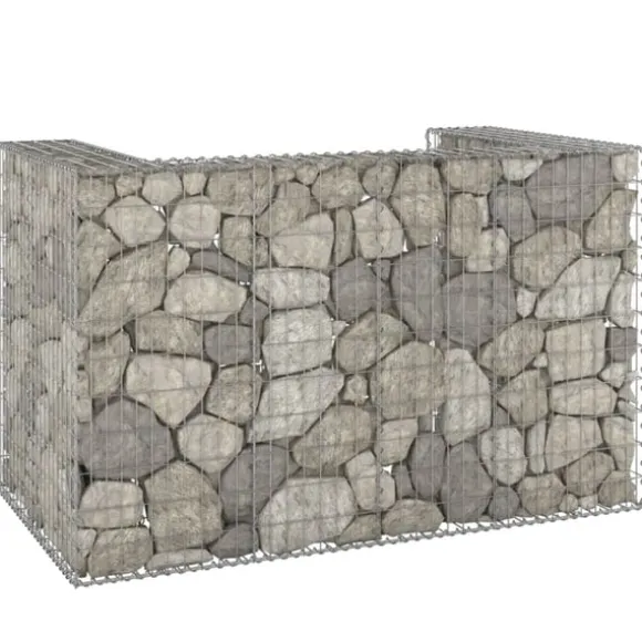 Gabionmur för soptunnor galvaniserat stål 180x100x110 cm