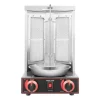 Gas Kebab Grill, Vertikal Fristående Design, 2 Brännarsystem,Silver
