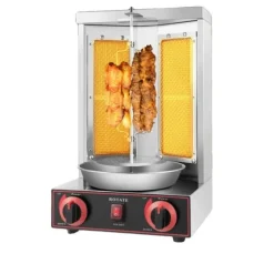 Gas Shawarma-maskin, 572 °F max temperatur, 3KW effekt, rektangulär form, naturgas typ, 26,45 lbs vikt
