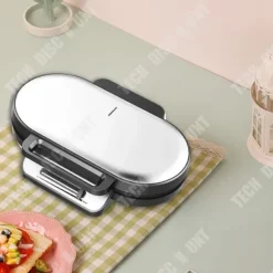 Gauffrier - TD® - 1200W - Dubbel platta - Non-stick beläggning - Termiskt isolerat handtag