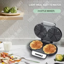 Gauffrier - TD® - 1200W - Dubbel platta - Non-stick beläggning - Termiskt isolerat handtag