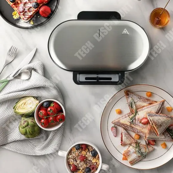 Gauffrier - TD® - 1200W - Dubbel platta - Non-stick beläggning - Termiskt isolerat handtag