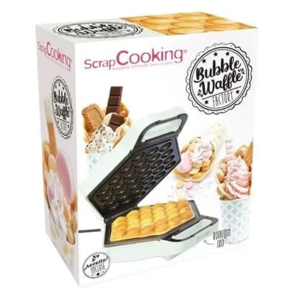 Gaufrier - SCRAPCOOKING - Bubbel - Vaffelfabrik - 700W - Ljusgrön