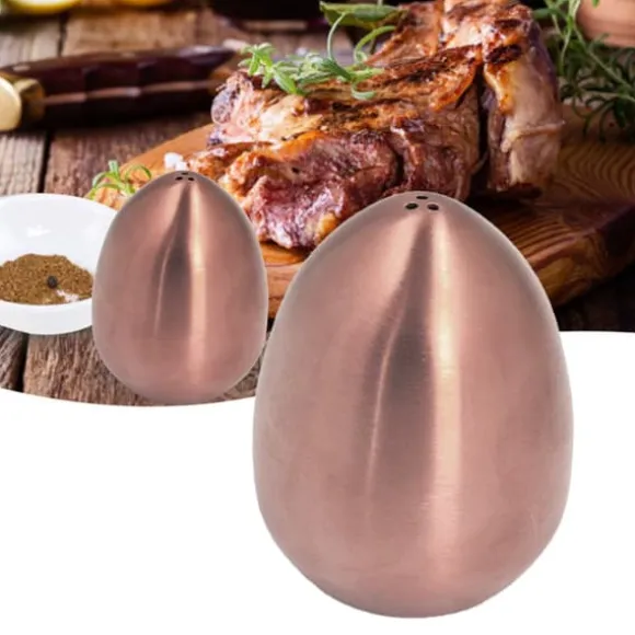 Äggkryddshaker i rostfritt stål Äggformad pepparshaker för utomhusgrill Restaurang Bankettfest Rose Gold