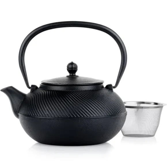 Gjutjärn vattenkokare tekanna tekanna infuser med sil för örtte 1L