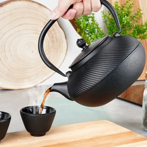 Gjutjärn vattenkokare tekanna tekanna infuser med sil för örtte 1L