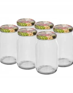 Glasburk för marmelad med skruvkork 900ml 6 st