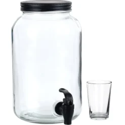 Glasburk med kran 3,2 l + 12 glas 200 ml