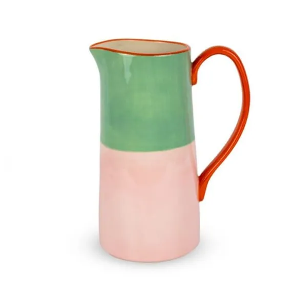 Glasflaska 1,3L Grön och Rosa