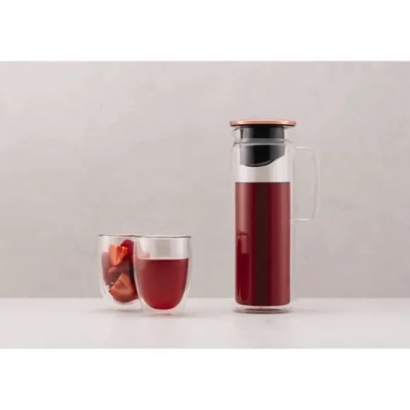 Glaskanna - BODUM - Biasca - Kopparlock med filter - 1,2 L - Transparent