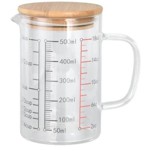 Glasmätkopp V-format munstycke Klarskala Komfortabelt grepp Borosilikatglas kaffekoppar 500 ml