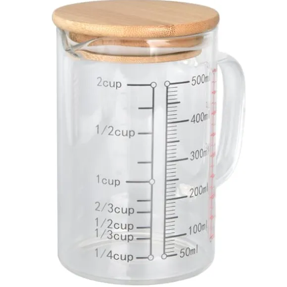 Glasmätkopp V-format munstycke Klarskala Komfortabelt grepp Borosilikatglas kaffekoppar 500 ml
