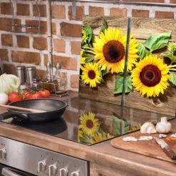 GLAS SKÄRBRÄDA 2x 30x52 BLOMMOR