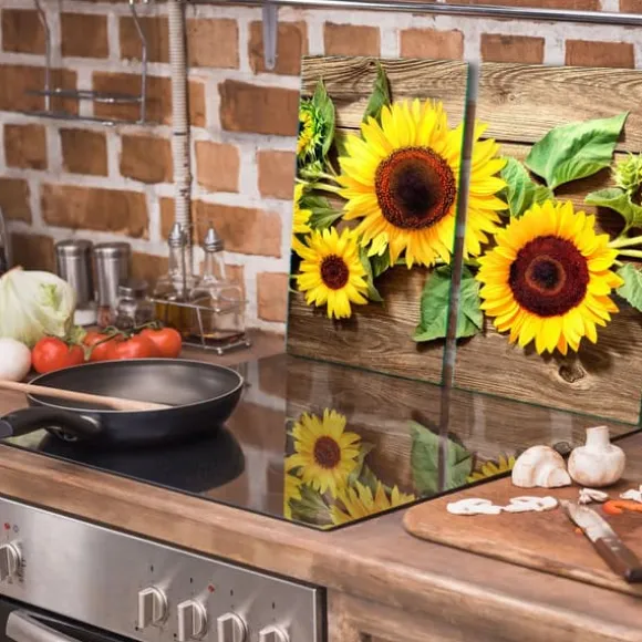GLAS SKÄRBRÄDA 2x 30x52 BLOMMOR