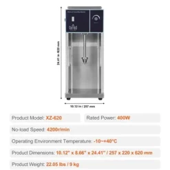 Glassmaskin 400W, Glasmixer, Rörmaskin, 304 Rostfritt Stål, Effektiv och Hållbar