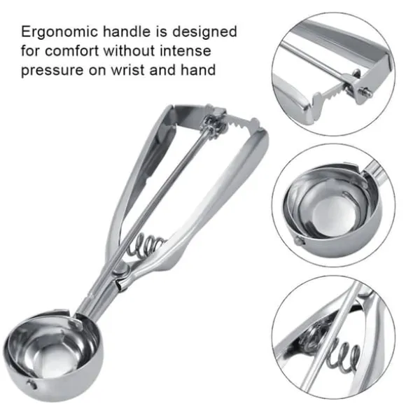 Glassskopa - Rostfritt stål Trigger Cookie Scoop (4 cm diameter)