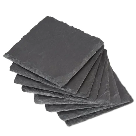 Glasunderlägg set, 0,2x10x10 cm, Grå