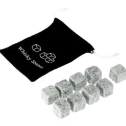 GL11459-Set med 9 bitar av granit whiskysten. Glaciärblockkuber. naturlig bulk kylare för köksredskap