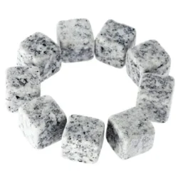 GL11459-Set med 9 bitar av granit whiskysten. Glaciärblockkuber. naturlig bulk kylare för köksredskap