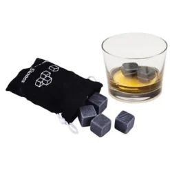 GL11459-Set med 9 bitar av granit whiskysten. Glaciärblockkuber. naturlig bulk kylare för köksredskap