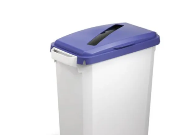 Gångjärnslock för avfallskärl Durable Durabin 60L blå - med pappersöppning
