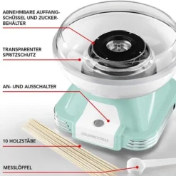 GOURMETmaxx Sockervaddmaskin 500W mint/vit