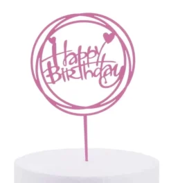 GRATTIS PÅ FÖDELSEDAGEN-topp rosa cirkel