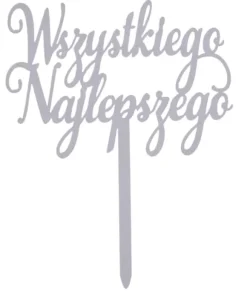 GRATTIS PÅ FÖDELSEDAGEN tårtdekoration akryl silver