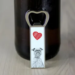 Griffon bruxellois - flasköppnare med en hund, personlig kylöppnare, unik present till en man från Art-Dog
