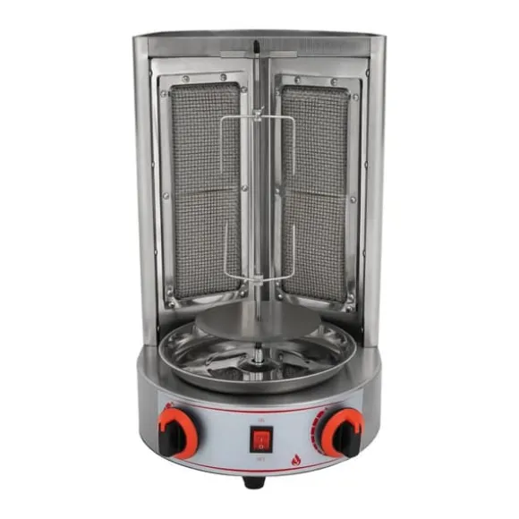 Grill, Elektrisk och Gas, 360° Rotera,Silver